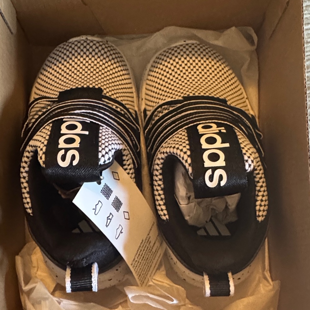 Adidas Kids Black and White Sneakers